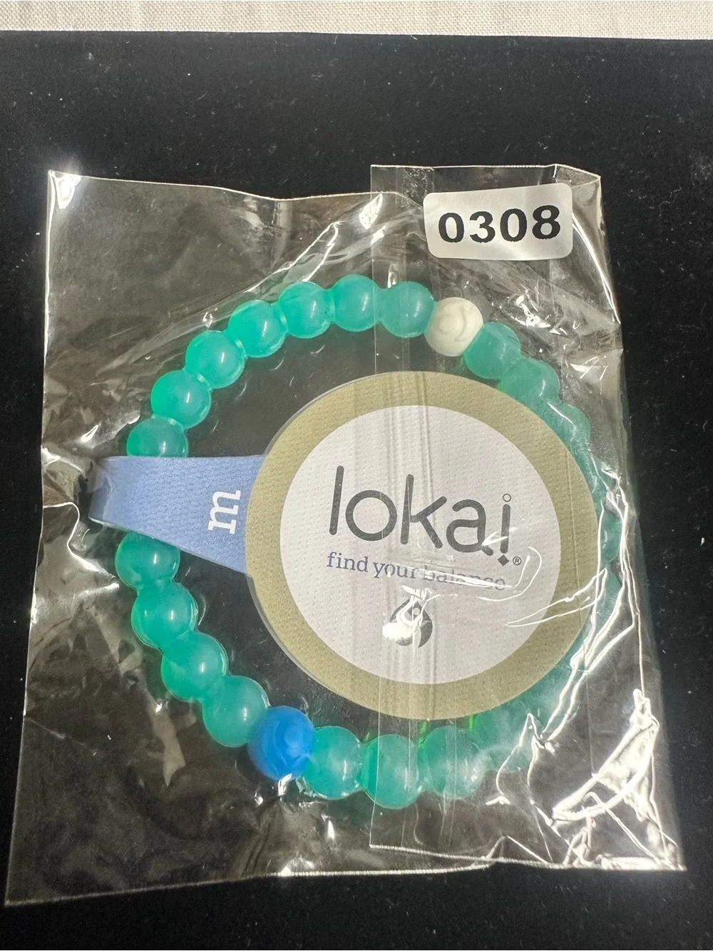 Lokai Kids Turquoise Beaded Bracelet with White Balance Bead